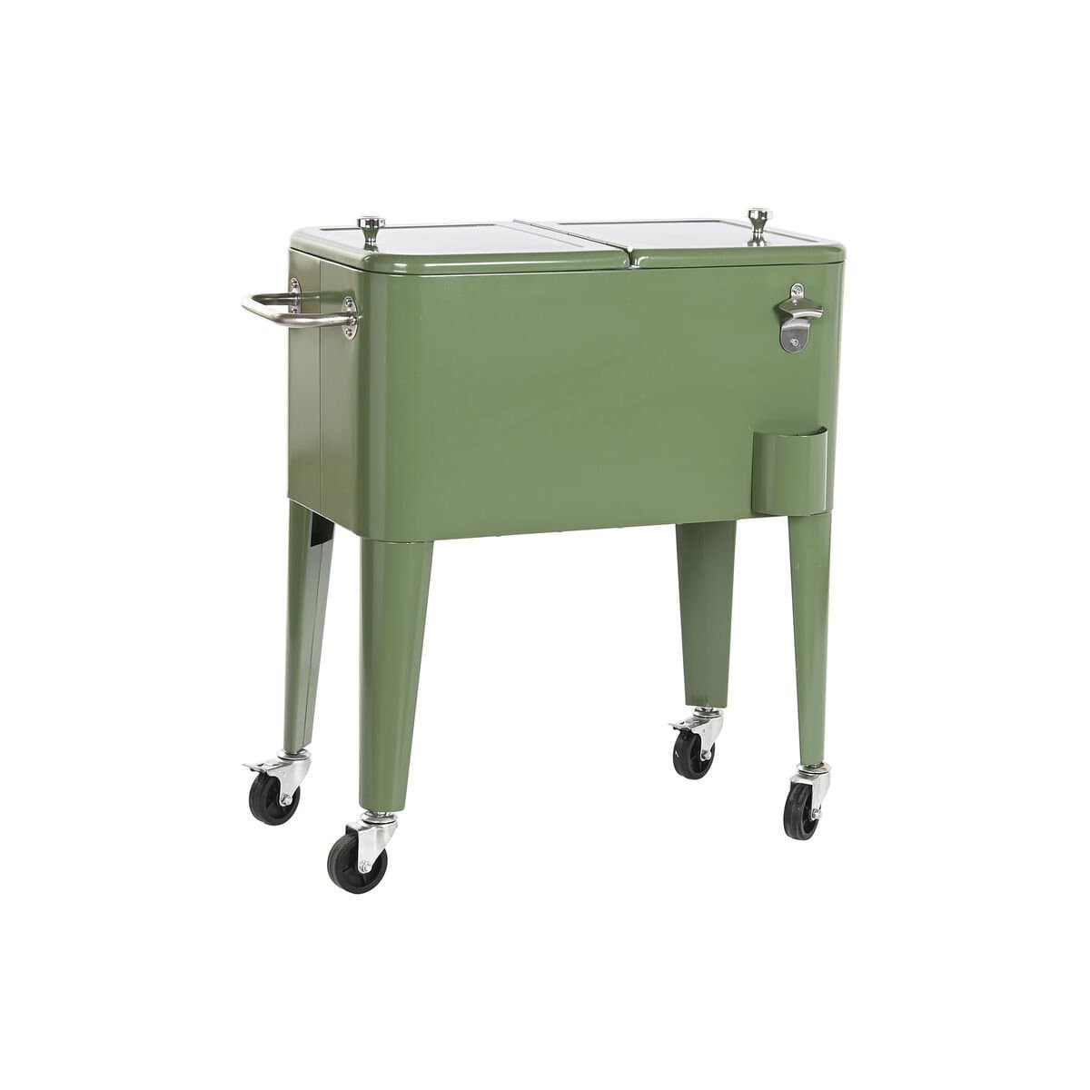 Nevera Portátil DKD Home Decor 74 x 43 x 80 cm Acero Verde Polipropileno 56 L