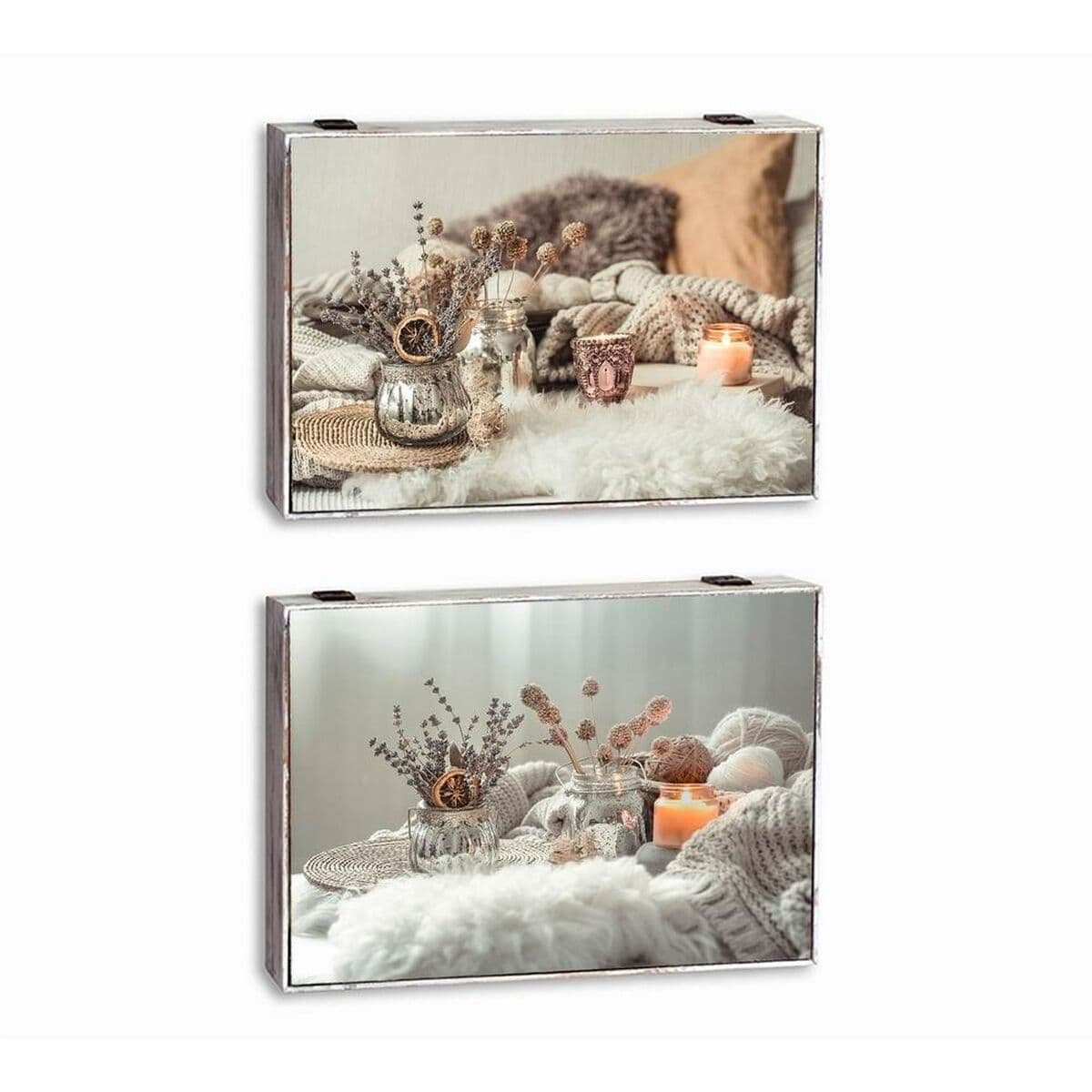 Caja Decorativa DKD Home Decor Multicolor Madera MDF Spa Contador (2 Unidades)