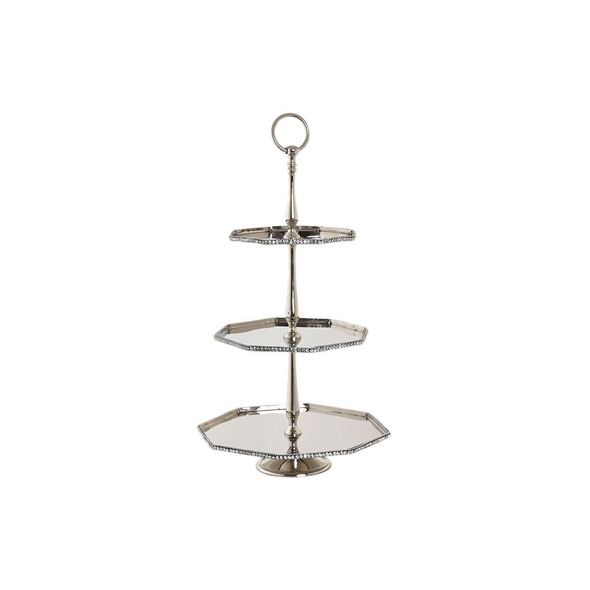 Centro de Mesa DKD Home Decor Plateado Aluminio 28 x 28 x 47 cm