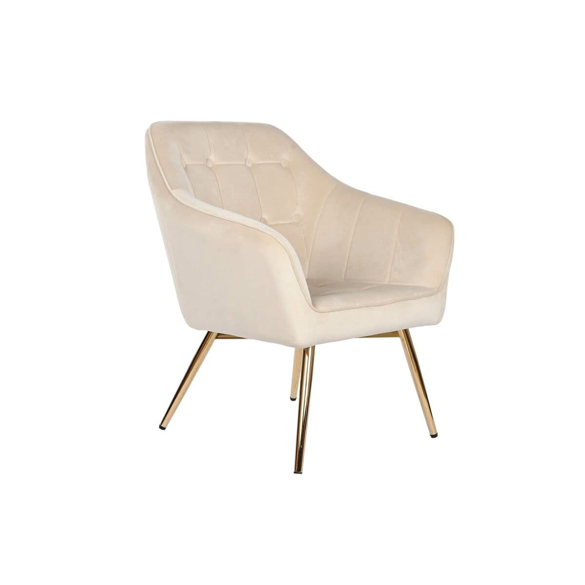 Butaca DKD Home Decor Crema Dorado Metal 74 x 74 x 90 cm