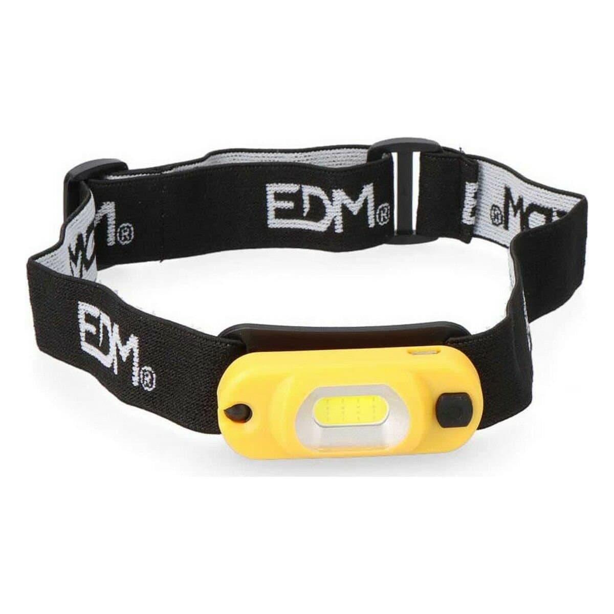 Linterna LED para la Cabeza EDM 36386 Cob Amarillo Negro 1 W 100 Lm