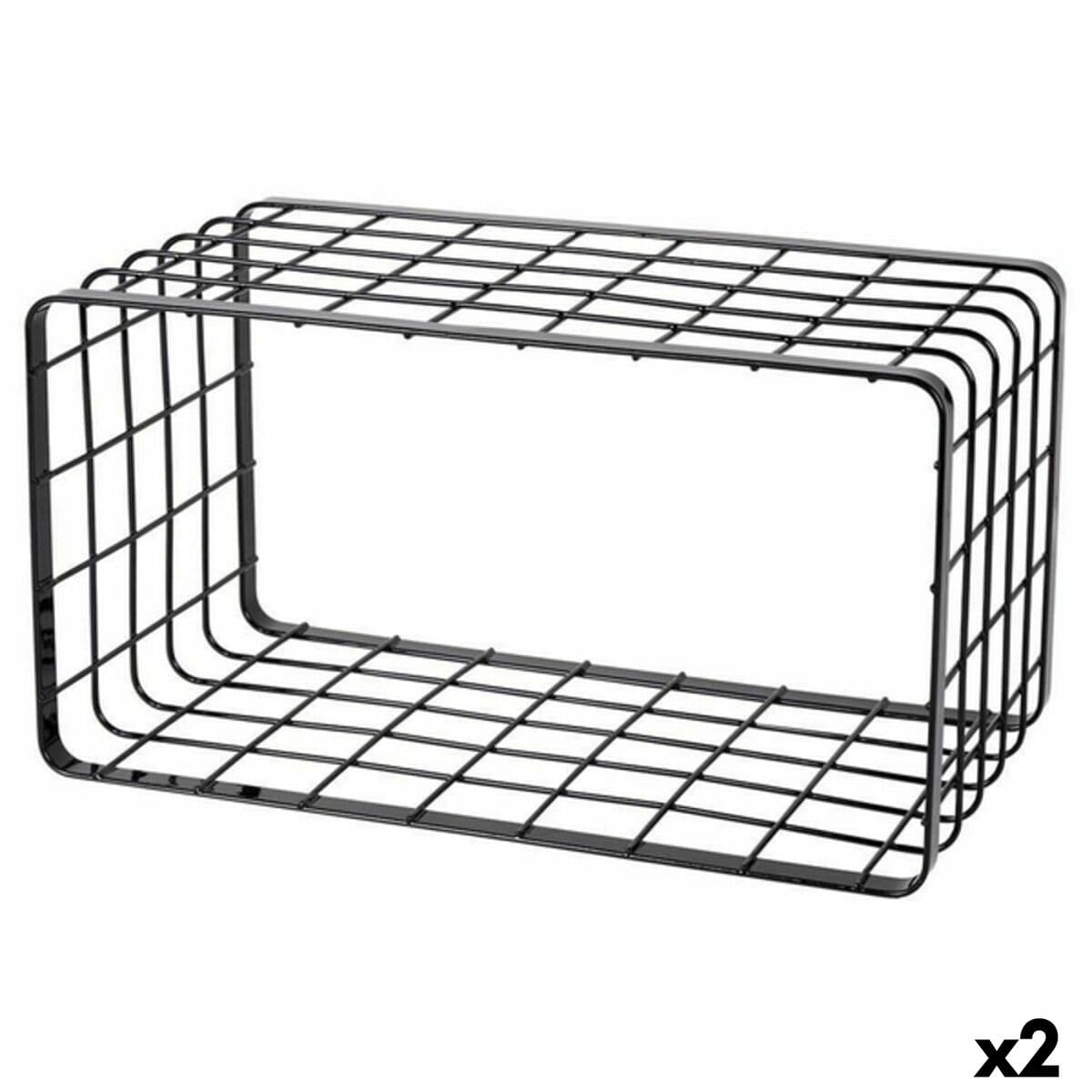 Organizador Multiusos Inde Negro 34 x 19 x 18 cm Rejilla (2 Unidades)