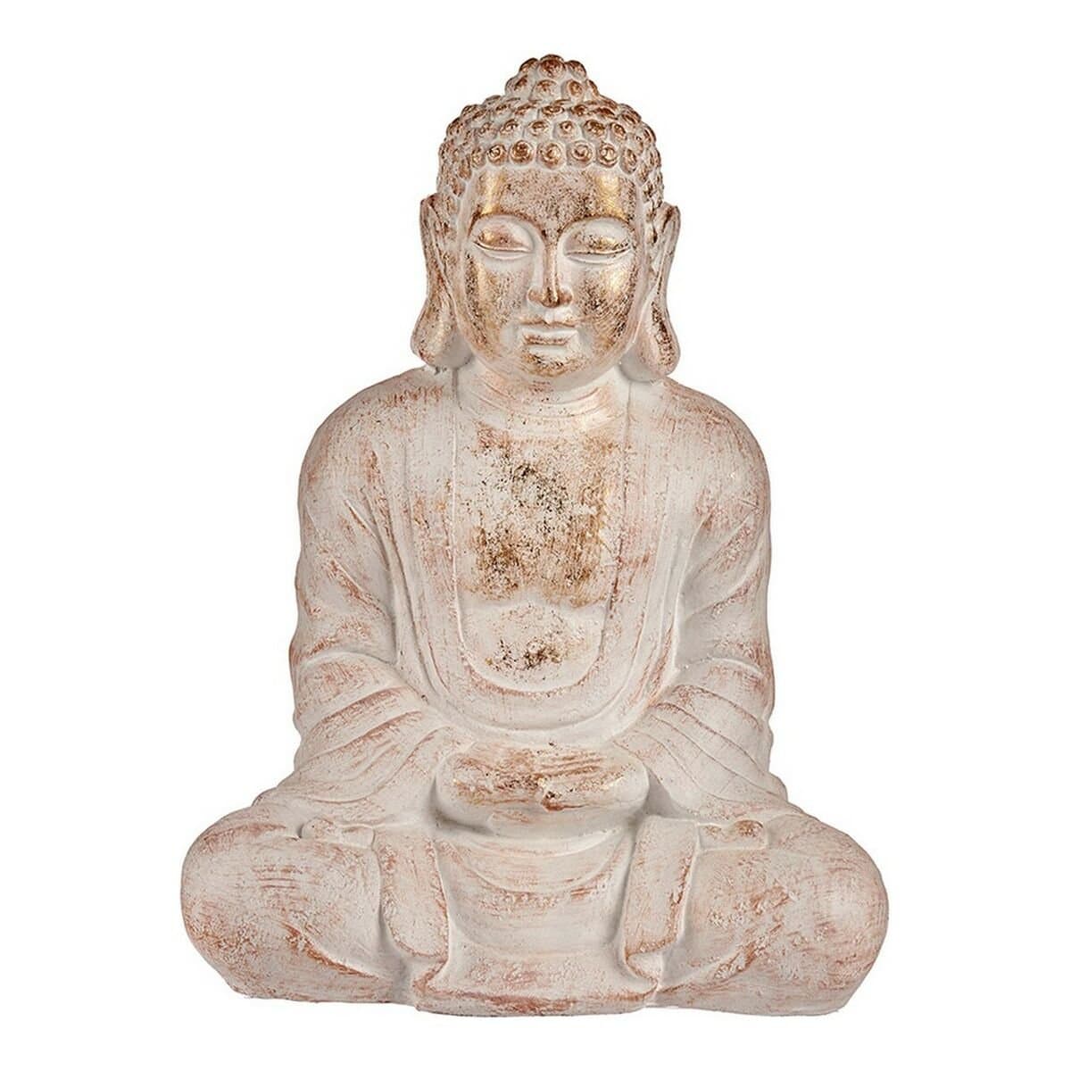 Figura Decorativa para Jardín Ibergarden Blanco Dorado Poliresina 25 x 57 x 42,5 cm Buda