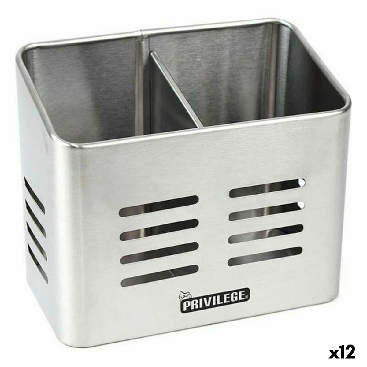 Escurridor para Cubiertos Privilege 40599 Acero Inoxidable 16 x 9 x 13 cm (12 Unidades)