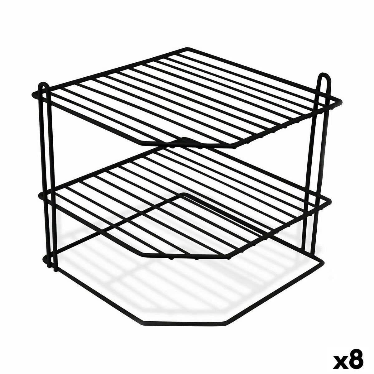 Soporte para Platos Confortime Negro 22 x 22 x 22 cm 22 x 22 x 25 cm Rinconera (8 Unidades)
