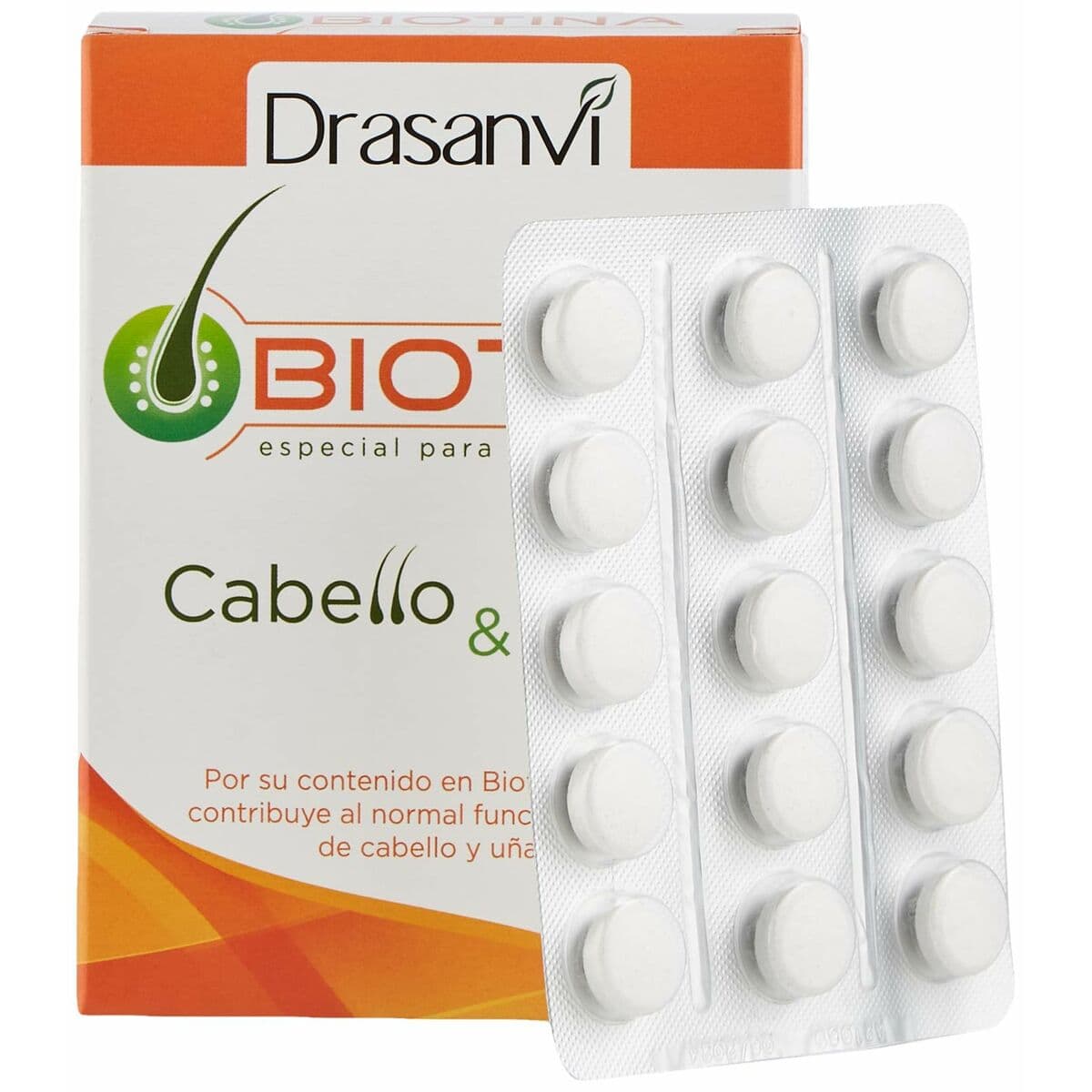 Complemento Alimenticio Anticaída para el Cabello Drasanvi Biotina 45 Unidades