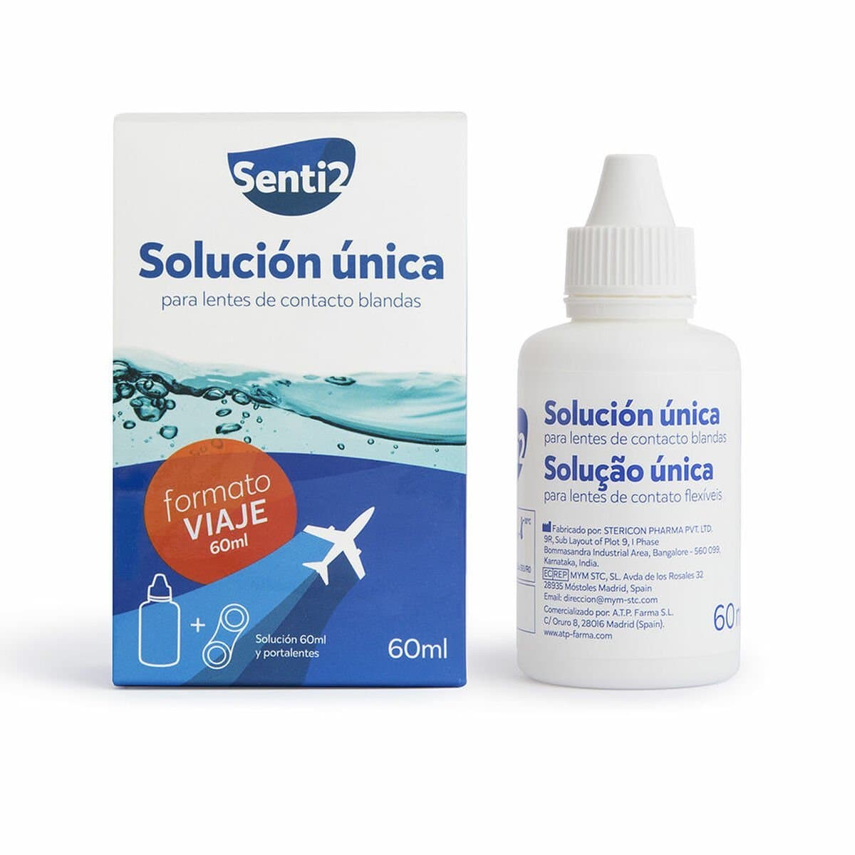 Líquido limpiador Senti2 única 60 ml Solución acuosa Ácido Hialurónico