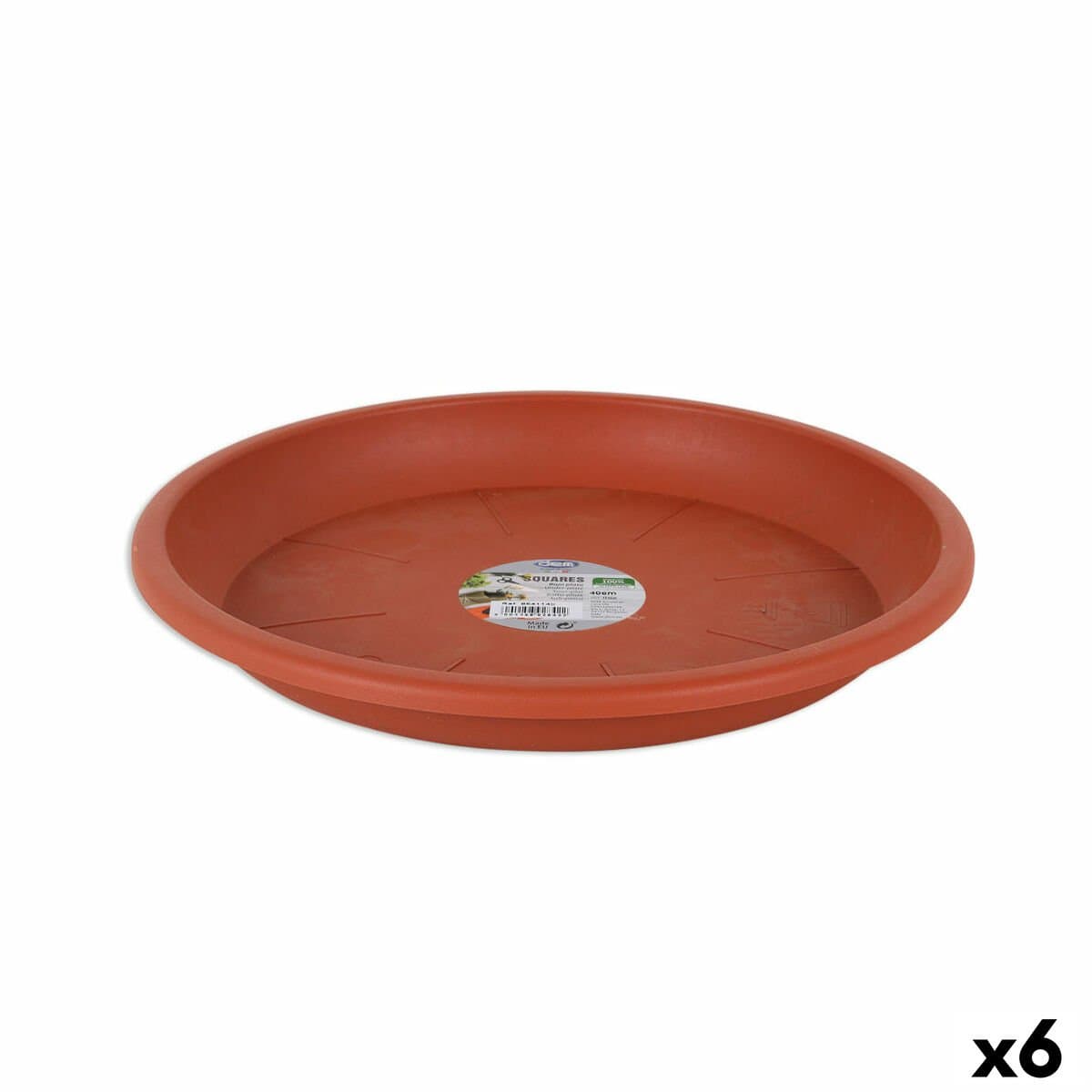Plato para Maceta Dem Squares Marrón 32 cm (6 Unidades)