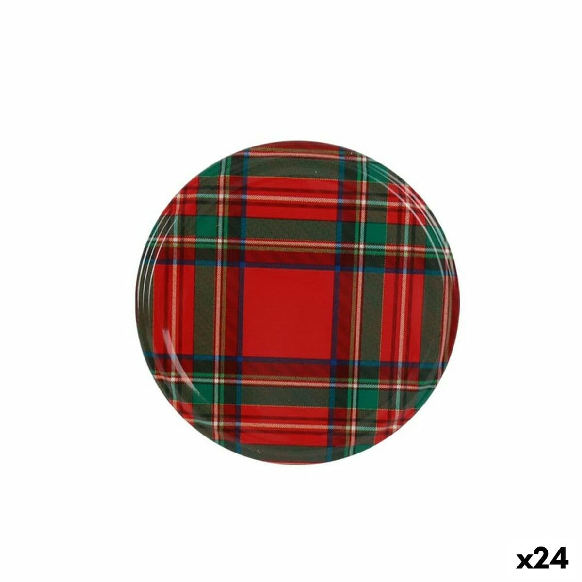 Set de tapas Sarkap Escocés 6 Piezas 8,5 x 0,8 cm (24 Unidades)