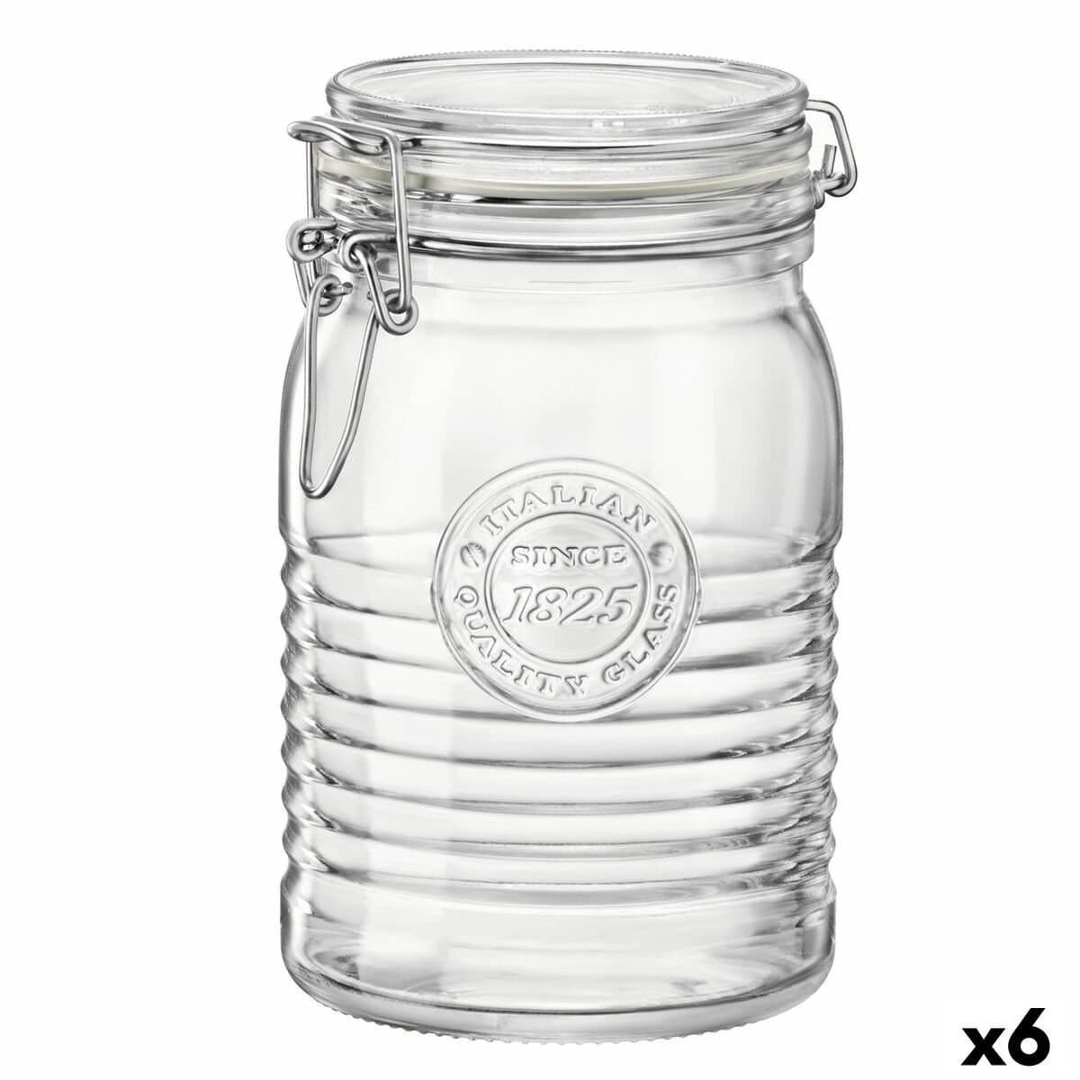 Tarro de Cristal Bormioli Rocco Officina Transparente Vidrio 1,15 L (6 Unidades)