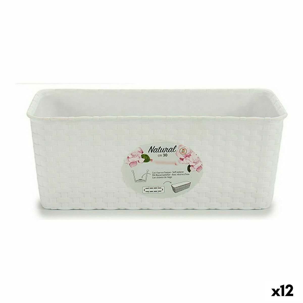 Jardinera Stefanplast Blanco Plástico 13 x 11 x 28,5 cm 29 x 11 x 12,5 cm (12 Unidades)