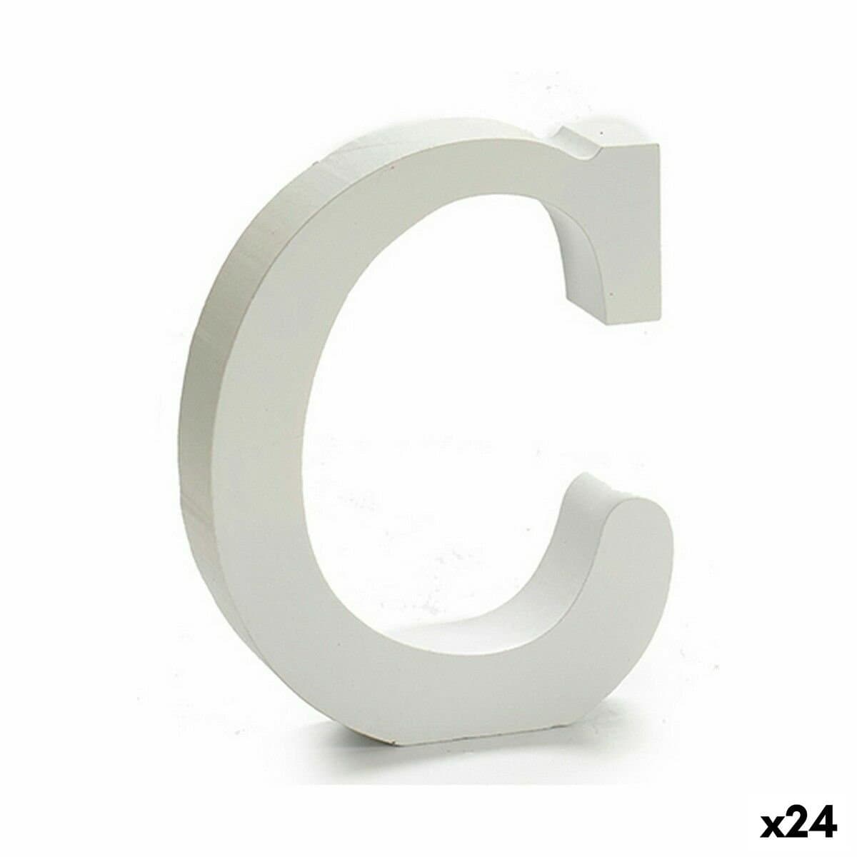 Letra Pincello C Blanco Madera 2 x 11 cm 2 x 16 x 14,5 cm (24 Unidades)