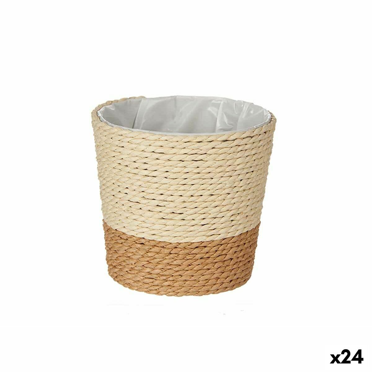 Macetero Ibergarden Marrón Natural Cuerda Plástico 11 x 10,5 x 11 cm (24 Unidades)