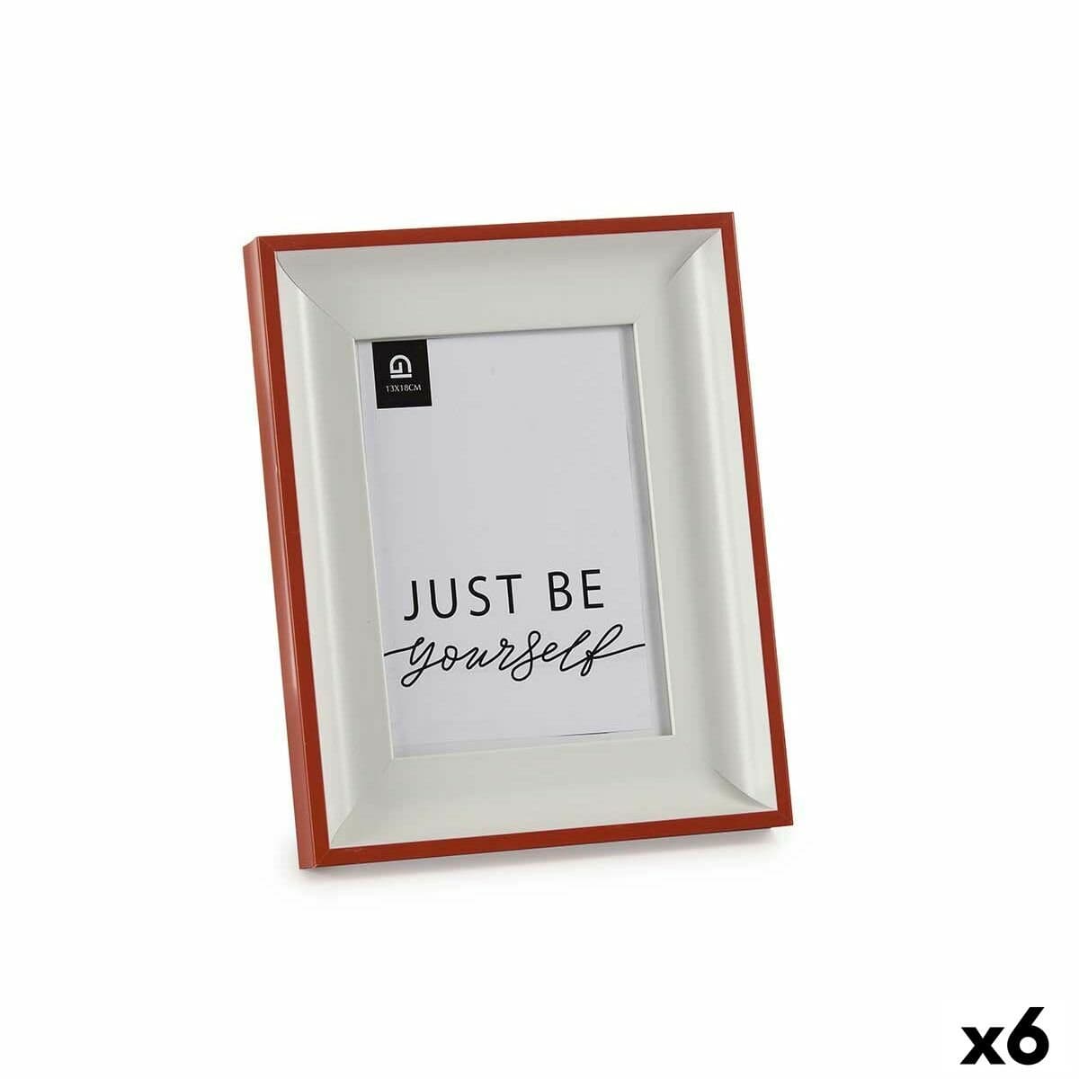 Marco de Fotos Gift Decor Blanco Rojo Cristal Plástico (6 Unidades)