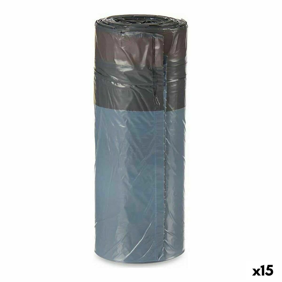 Bolsas de Basura Gris Polietileno 30 L Autocierre Cítrico 15 Unidades