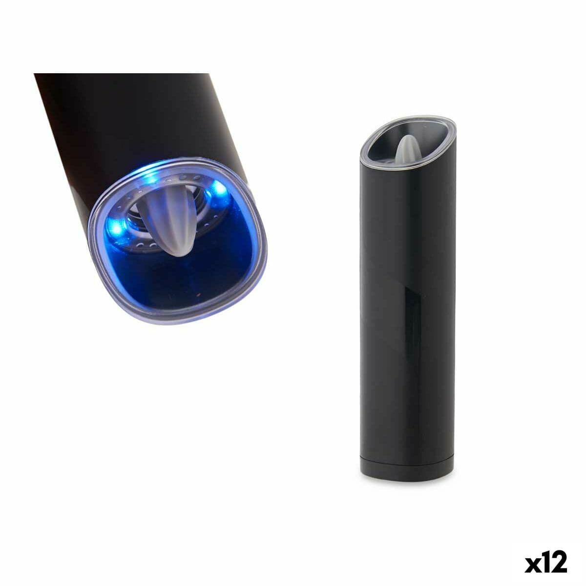 Molinillo Eléctrico Kinvara Negro Cerámica Acero Inoxidable Aluminio Acero ABS AS 5,2 x 20,3 x 5,2 cm Luz LED (12 Unidades)