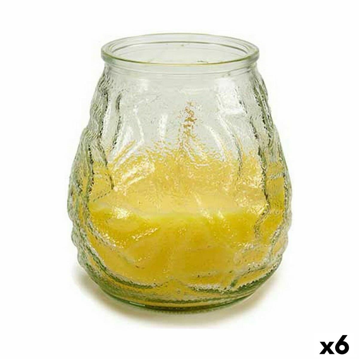 Vela Perfumada Ibergarden Amarillo Transparente Vidrio Parafina Citronela 9 x 10 x 9 cm 9 x 9,5 x 9 cm (6 Unidades)