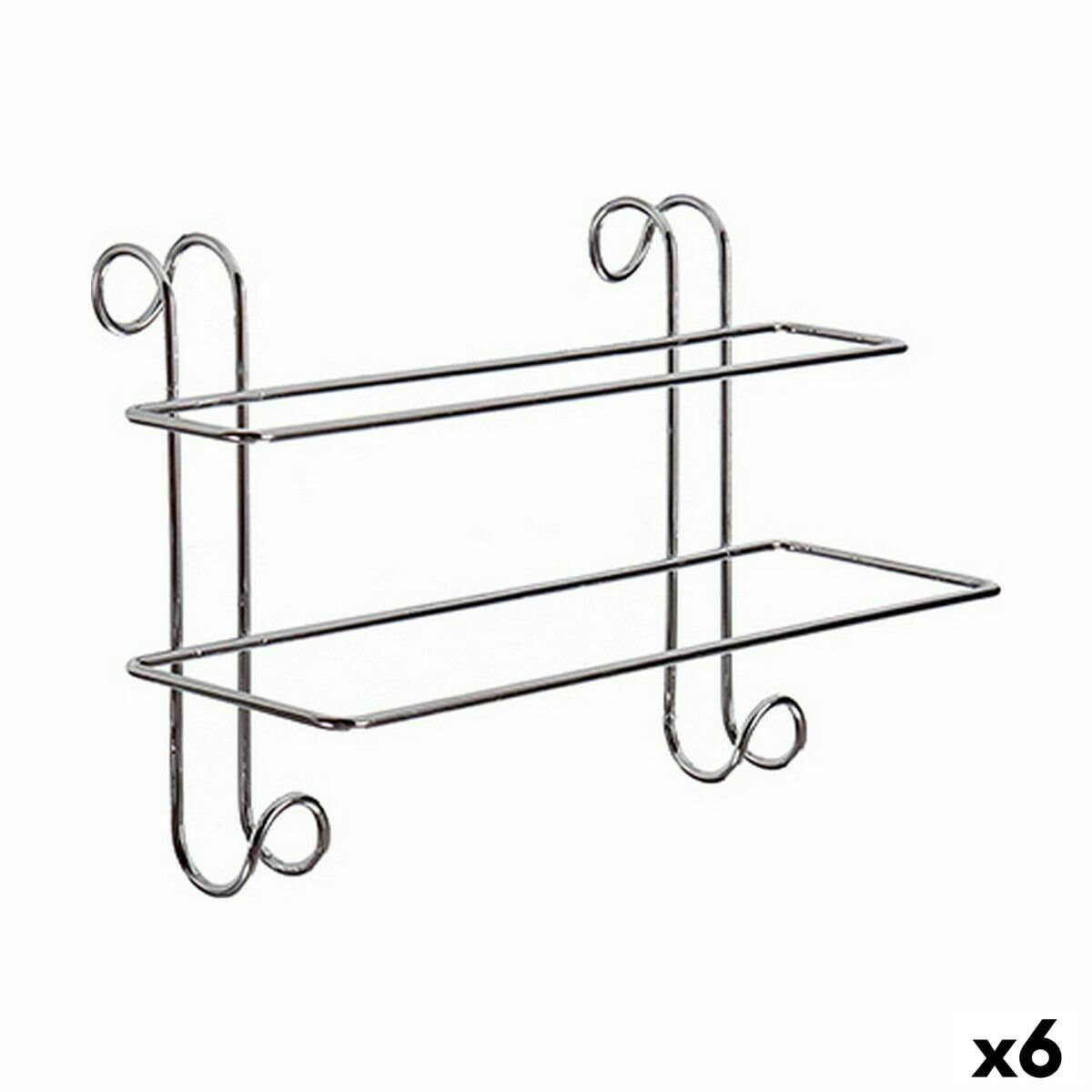 Toallero de barra Plateado Metal 14 x 20 x 39 cm (6 Unidades)