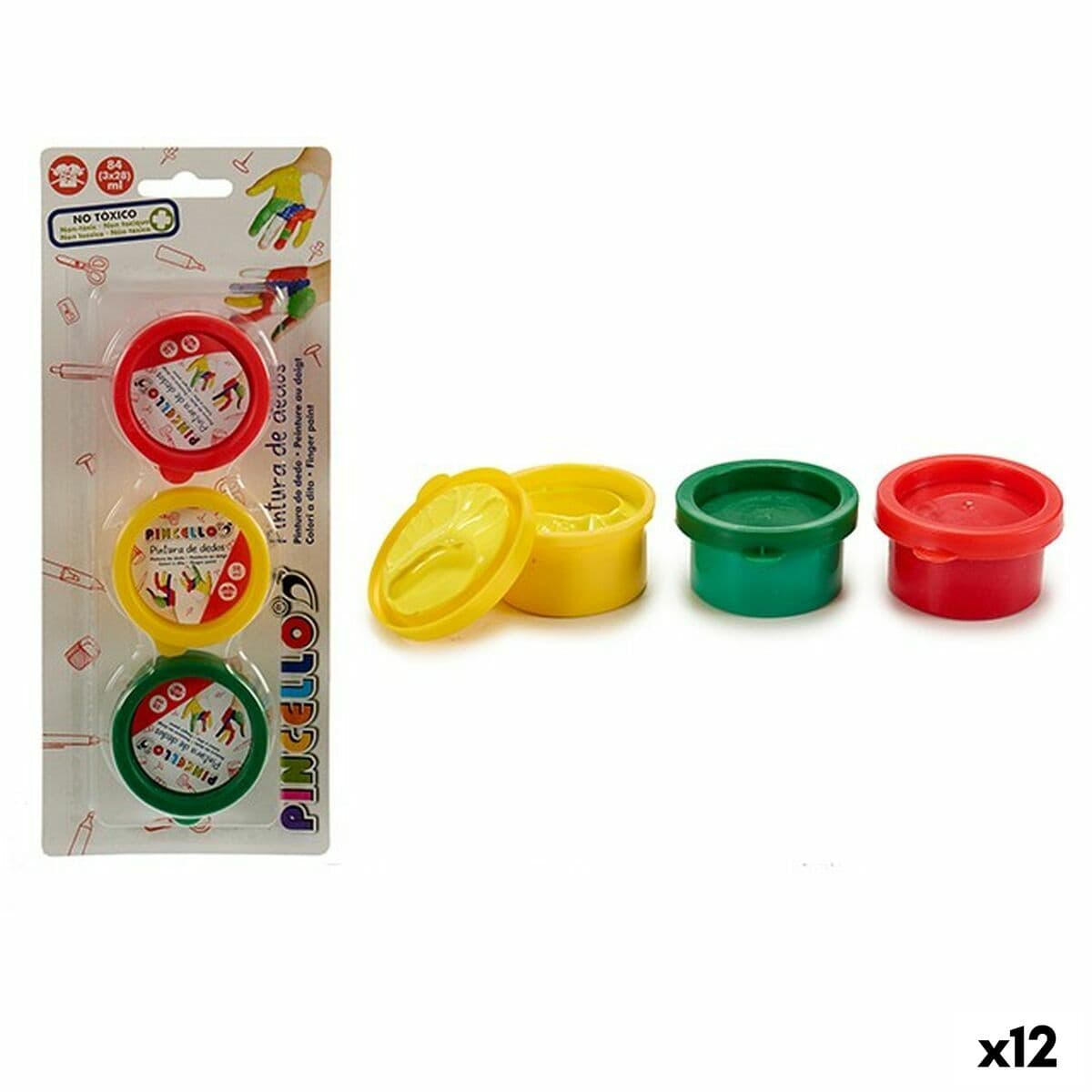 Pintura de Dedos Pincello Set Multicolor (12 Unidades)