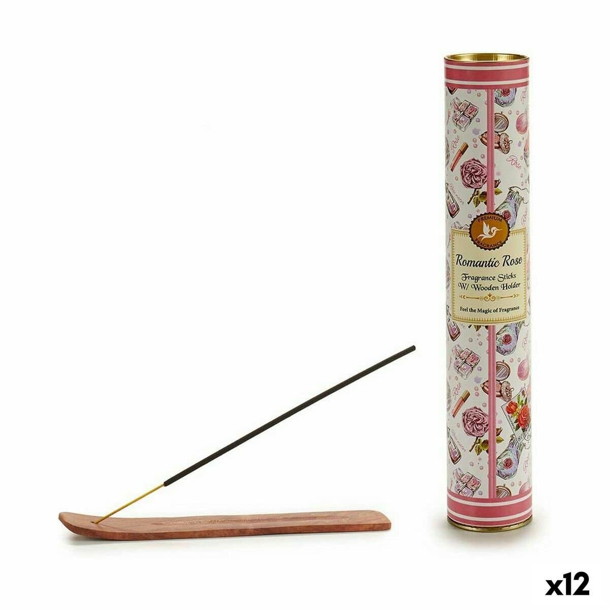 Incienso Acorde Flores Rosas Con soporte (12 Unidades)