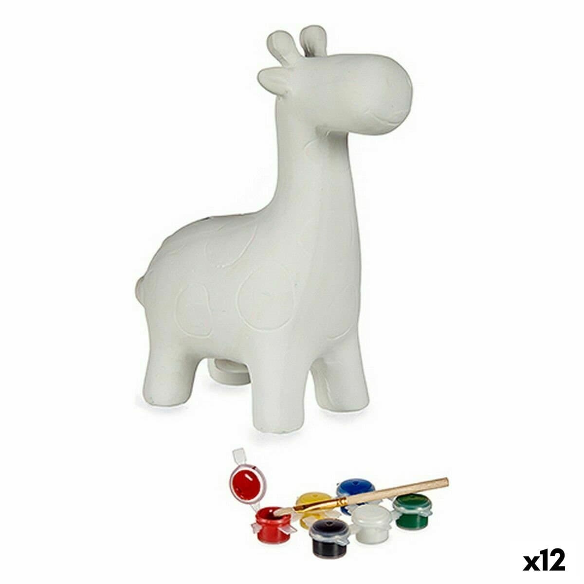 Hucha para Pintar Pincello Cerámica Jirafa 6,8 x 16,2 x 13,2 cm 13,5 x 17 x 6,8 cm 12 x 16 x 5,5 cm (12 Unidades)