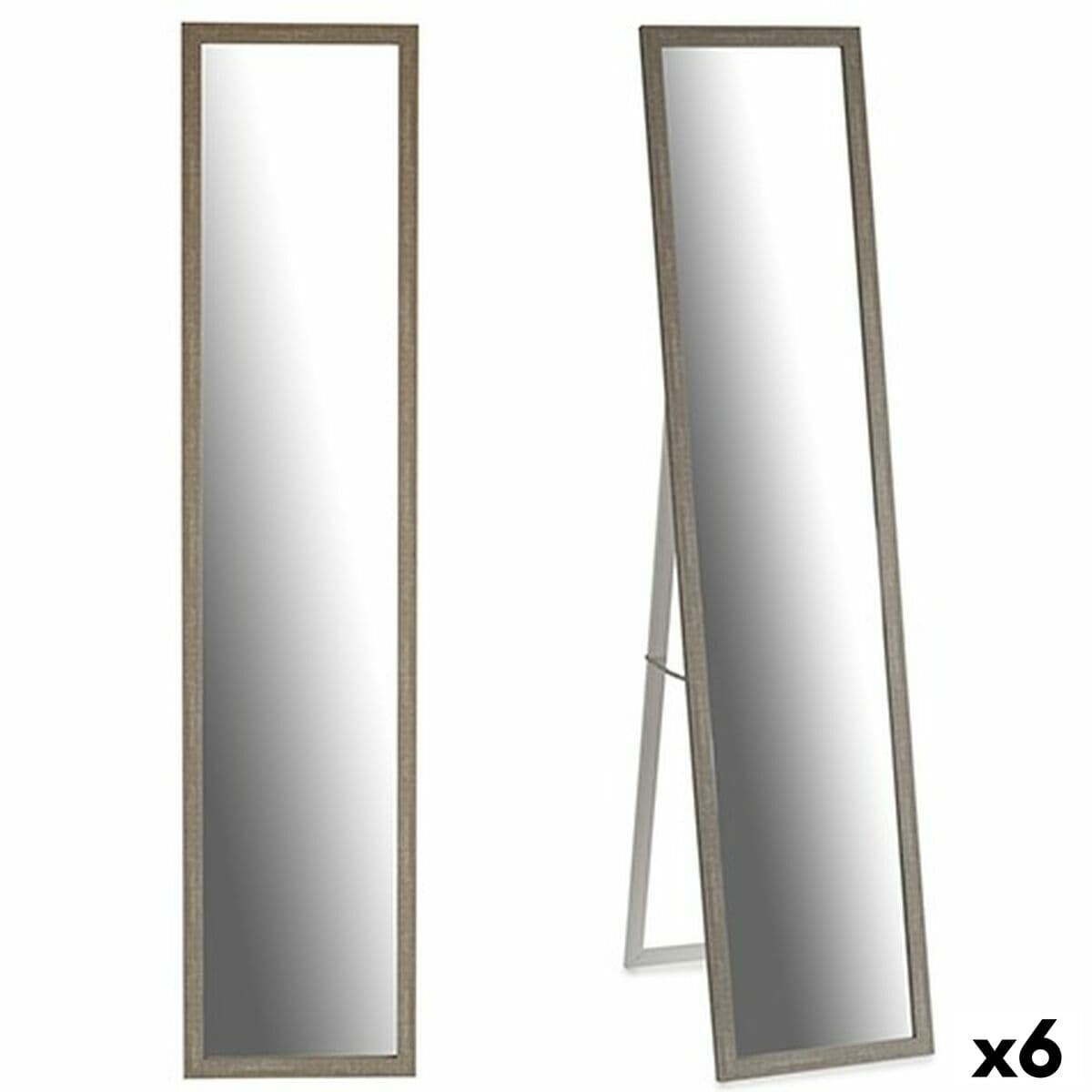 Espejo de pie Gift Decor Gris Madera Vidrio Cristal Madera MDF 44 x 32,5 x 120 cm 32,5 x 130 x 3 cm 33 x 130 x 4,2 cm (6 Unidade