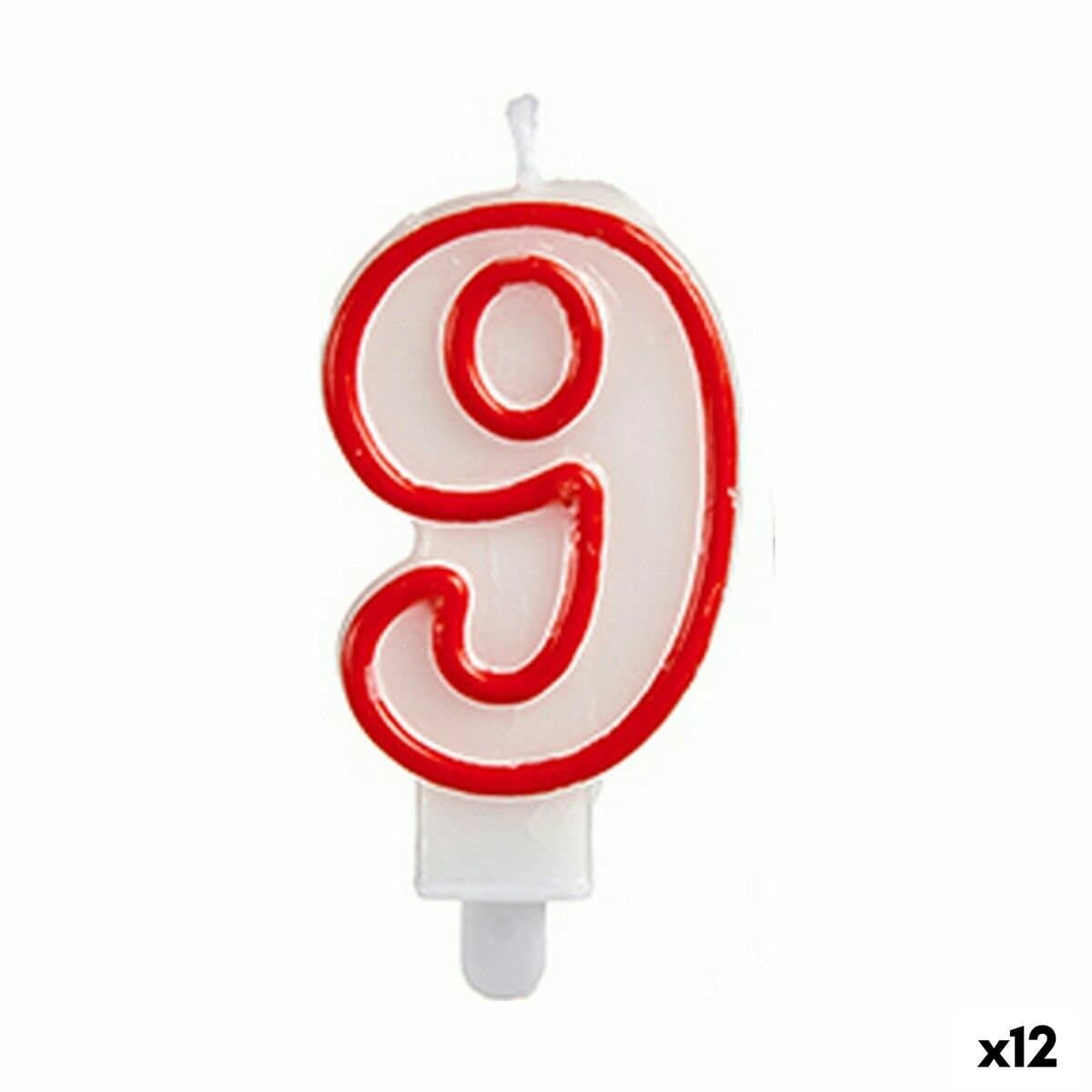 Vela Cumpleaños Número 9 (12 Unidades)