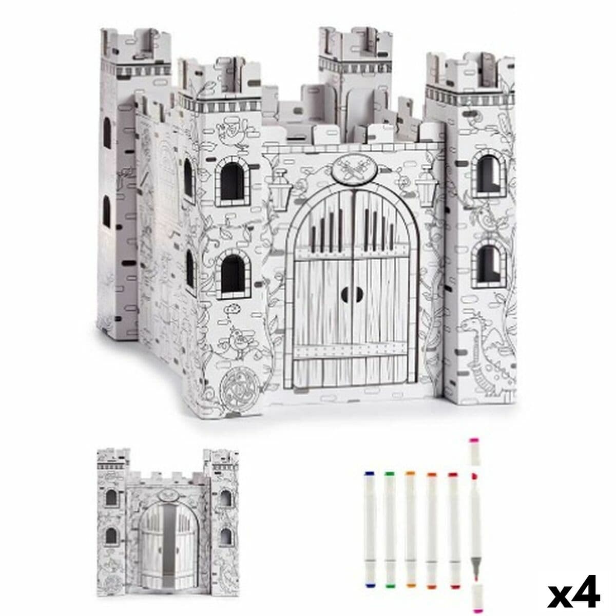 Juego de Manualidades con Papel Pincello Castillo (4 Unidades)