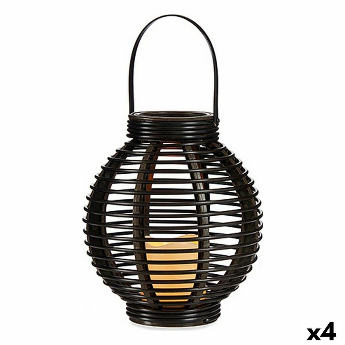 Farol LED Ibergarden Marrón Plástico 21 x 23,7 x 21 cm (4 Unidades)