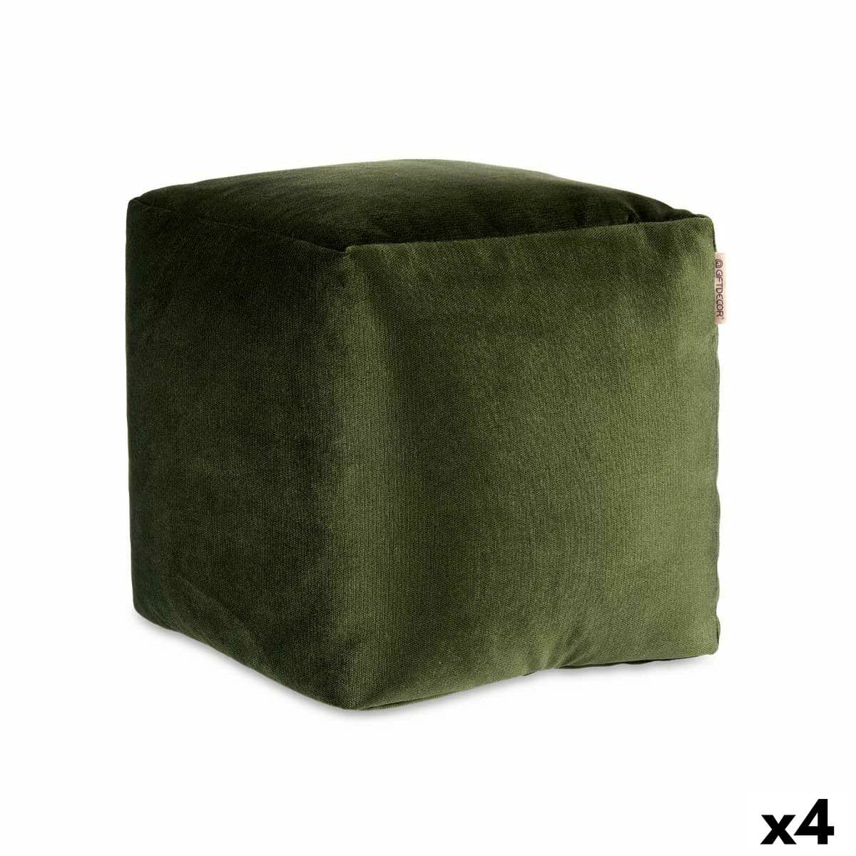 Puff Gift Decor Verde Poliestireno Terciopelo (4 Unidades)