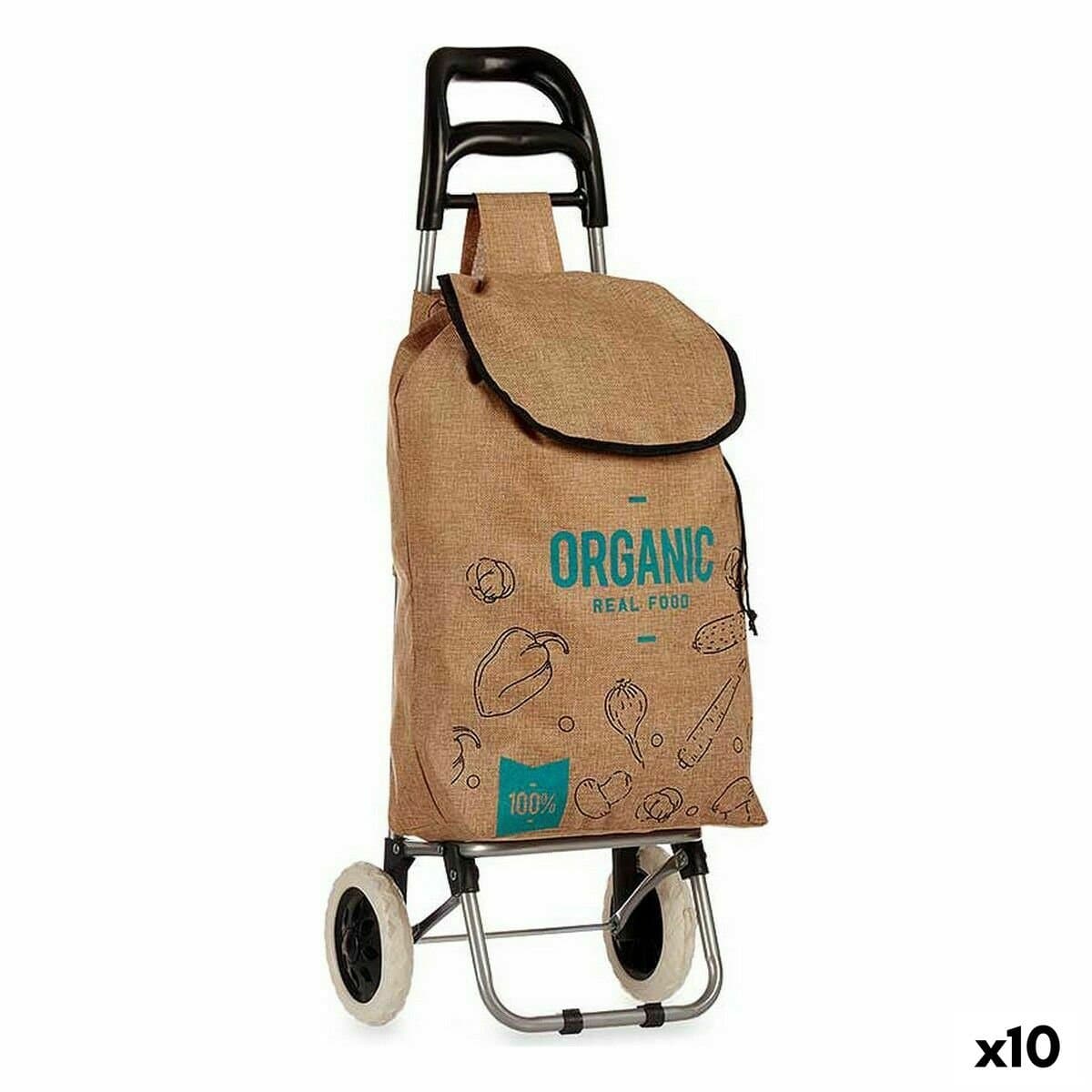 Carro de Compra Kinvara Organic Azul Marrón 3,3 L 36 x 95 x 35 cm (10 Unidades)
