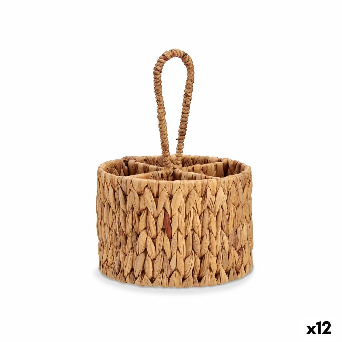 Cesto para cubiertos Gift Decor Marrón Metal Jacinto de agua 20 x 30 x 20 cm (12 Unidades)