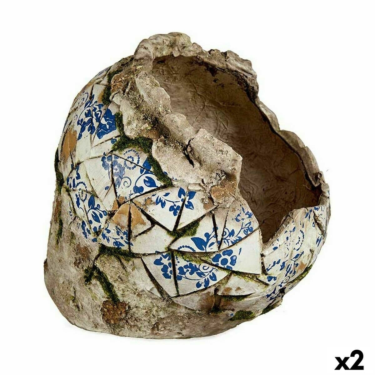 Figura Decorativa para Jardín Ibergarden Poliresina Jarrón 29 x 27 x 30 cm (2 Unidades)