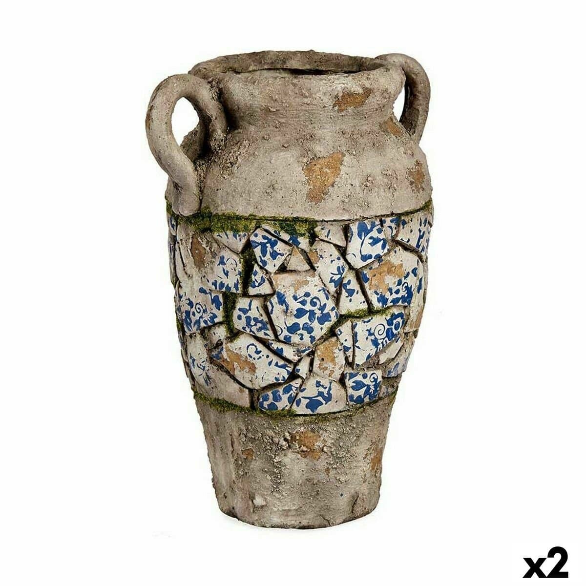 Figura Decorativa para Jardín Ibergarden Poliresina Jarrón 21 x 34,5 x 28 cm (2 Unidades)