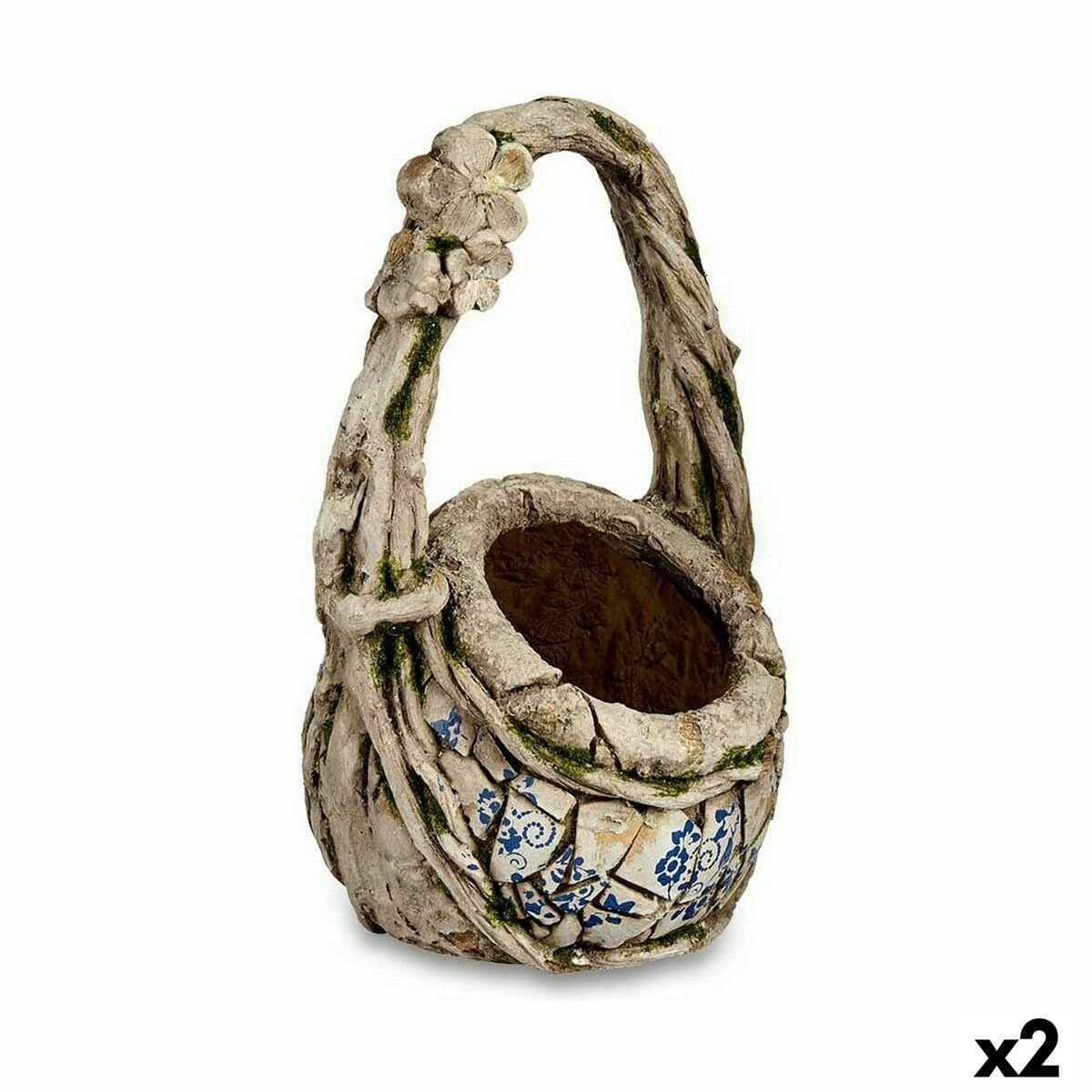 Figura Decorativa para Jardín Ibergarden Poliresina Jarrón 25,5 x 44 x 27,5 cm (2 Unidades)