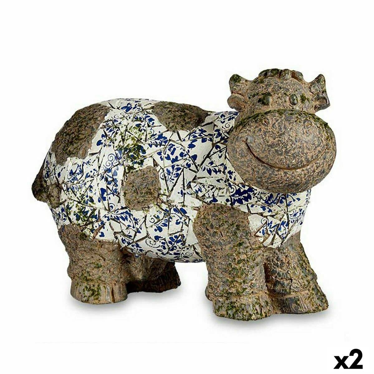 Figura Decorativa para Jardín Ibergarden Poliresina Vaca 18,5 x 33,5 x 46,5 cm (2 Unidades)