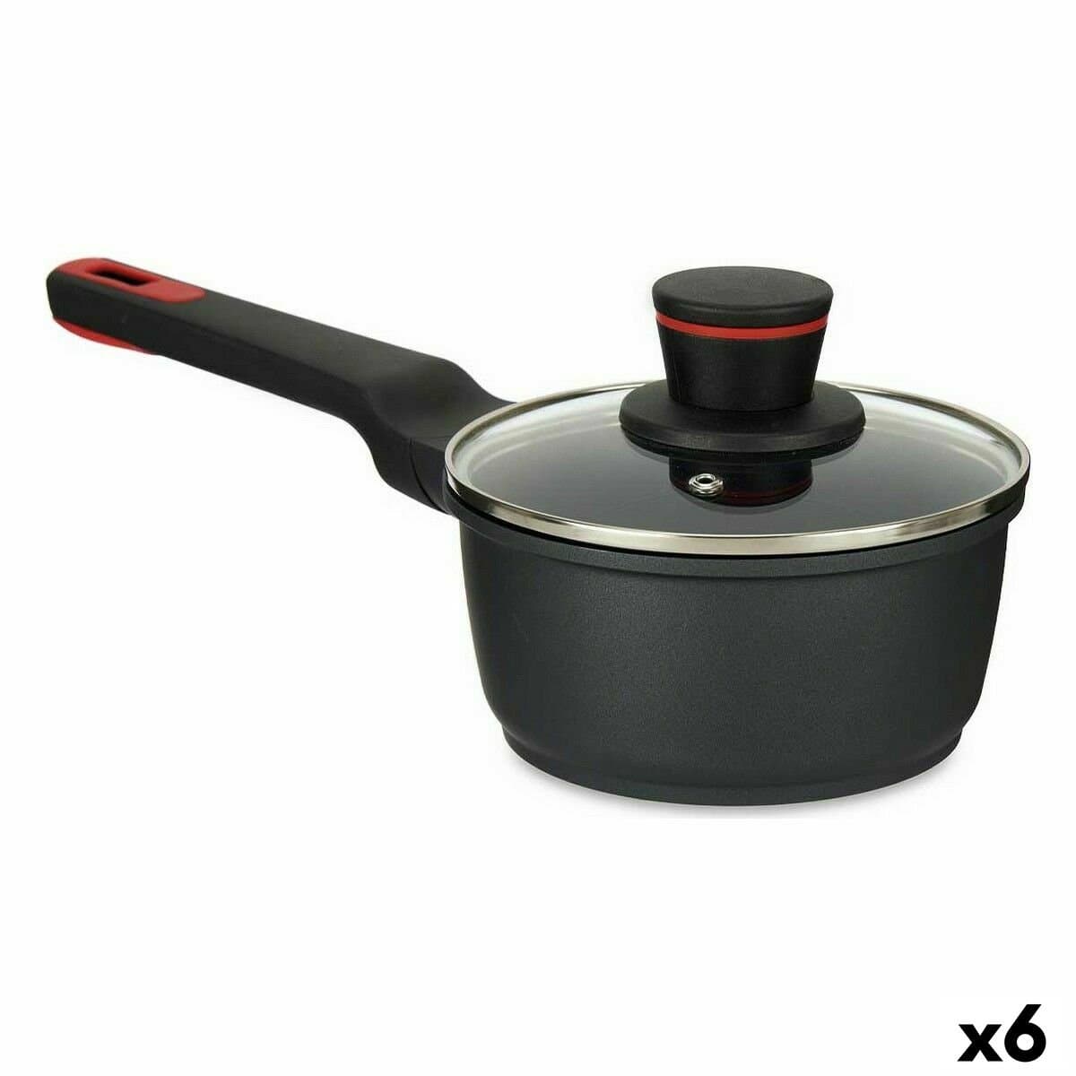 Cazo con Tapa Kinvara Negro Metal Aluminio Baquelita Aluminio fundido Ø 16 cm 17,1 x 14 x 35,2 cm (6 Unidades)