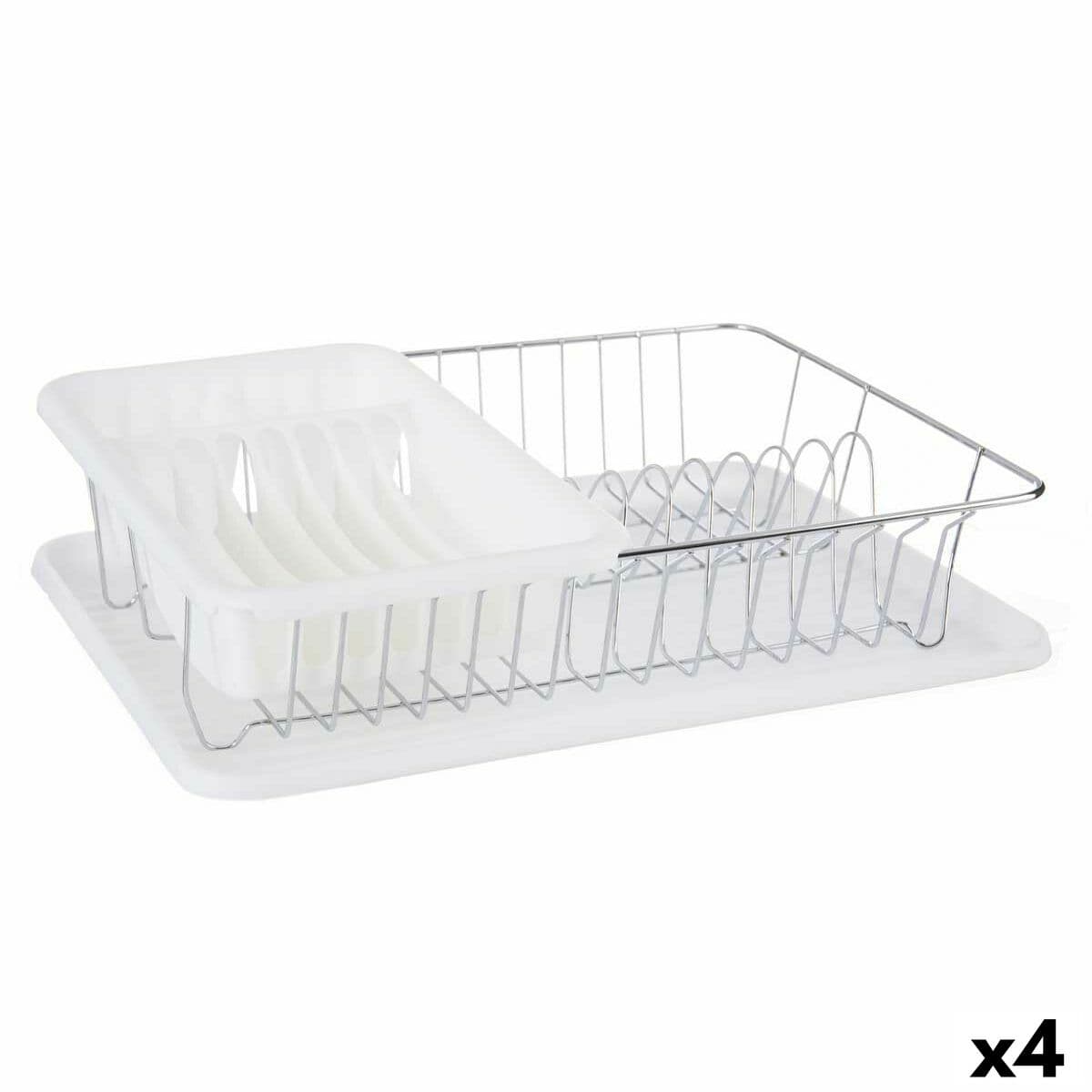 Escurridor para Fregadero Kinvara Blanco 43,5 x 11 x 33,5 cm (4 Unidades)