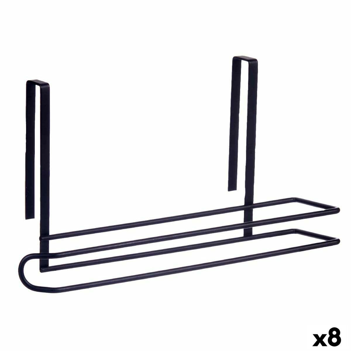 Portarrollo de Papel de Cocina Kinvara Negro Metal Hierro 34 x 17,3 x 10,5 cm (8 Unidades)