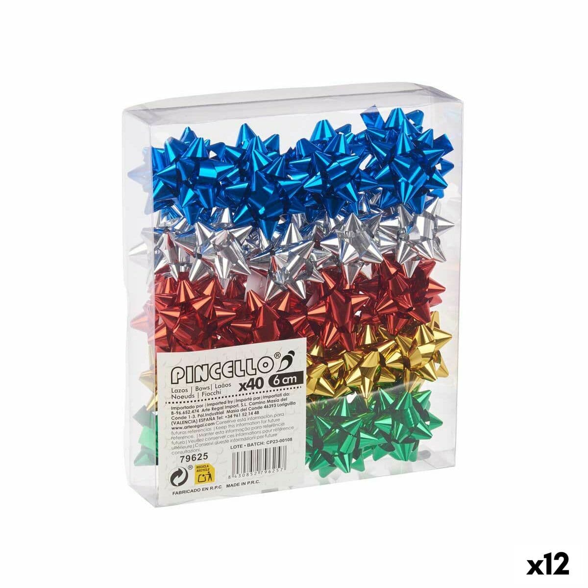 Lazos Pincello PVC 5 x 3,5 x 5 cm Brillo Multicolor (12 Unidades)