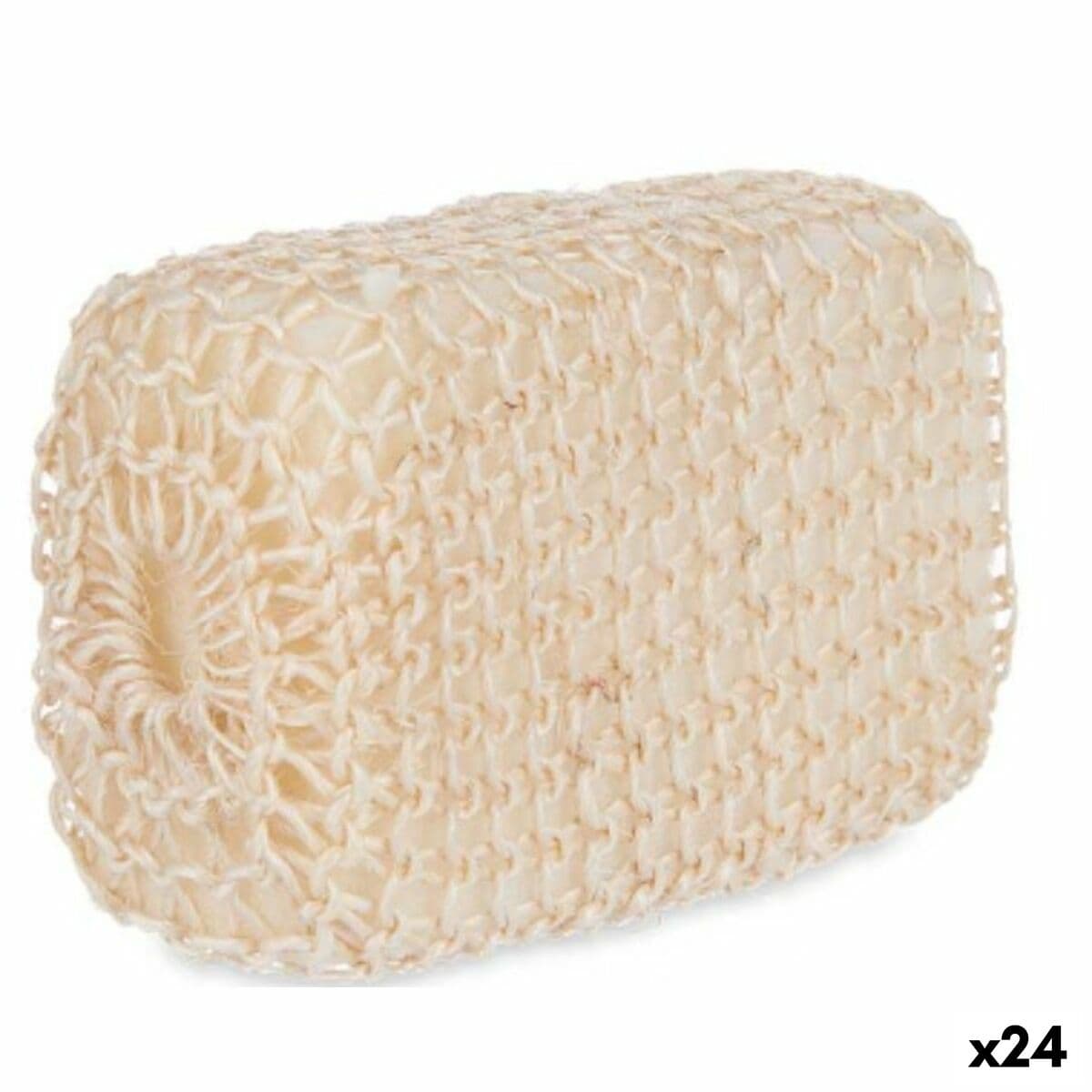 Esponja Corporal Berilo Blanco Beige 14 x 6,5 x 9 cm 9 x 14 x 6 cm (24 Unidades)
