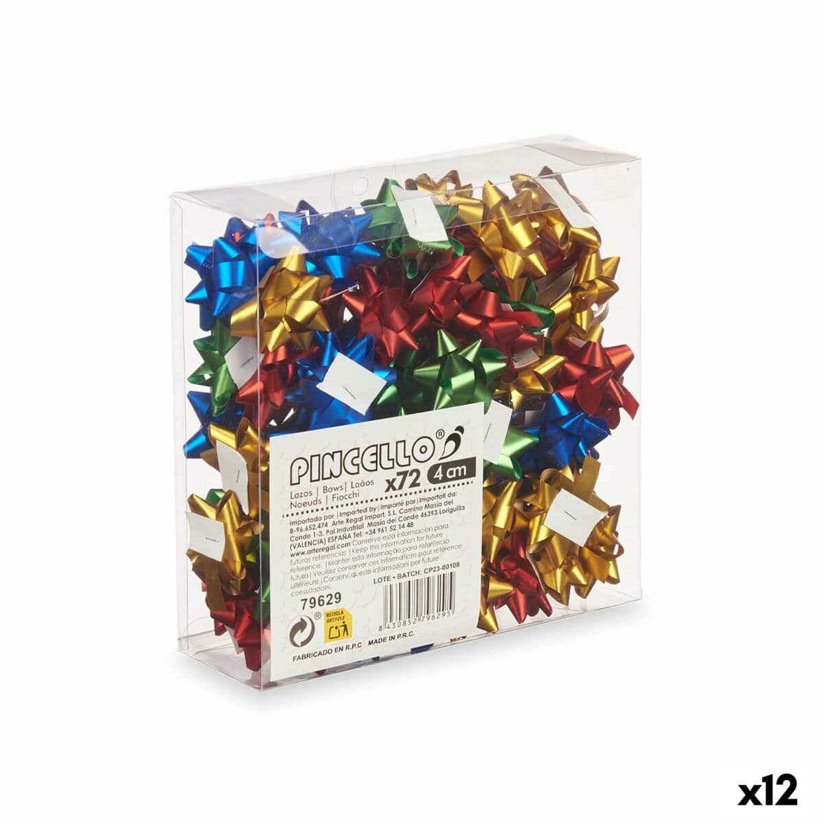 Lazos Pincello PVC 4 cm 19 x 19 x 6 cm Mate Multicolor (12 Unidades)