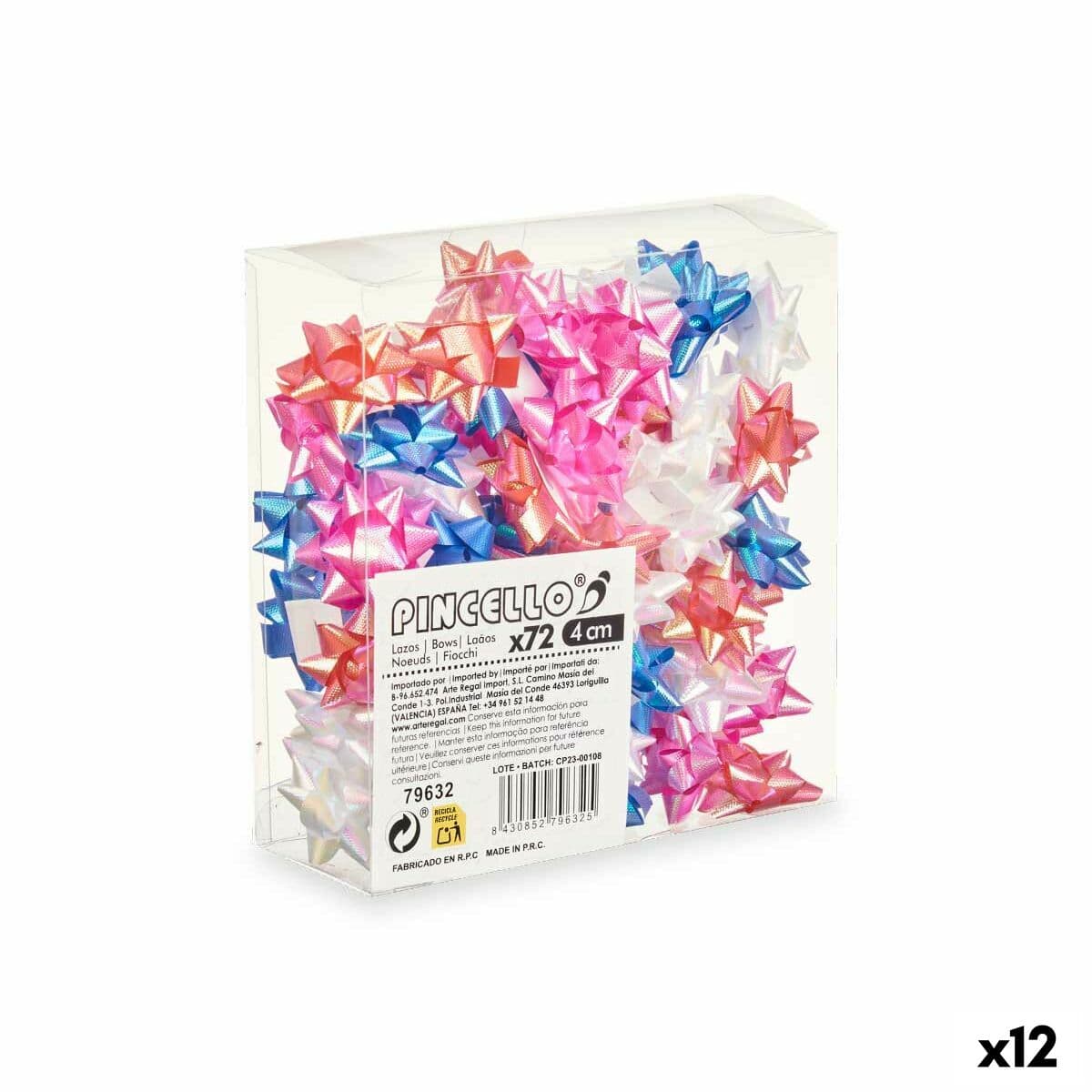Lazos Pincello PVC 4 cm 19 x 19 x 6 cm Brillo Pastel (12 Unidades)