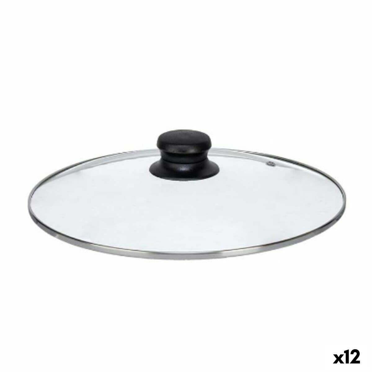 Tapa para Olla Kinvara Transparente Plateado Plata Metal Vidrio Acero Inoxidable Cristal Acero 26 cm 26,5 x 5 x 26,5 cm (12 Unid