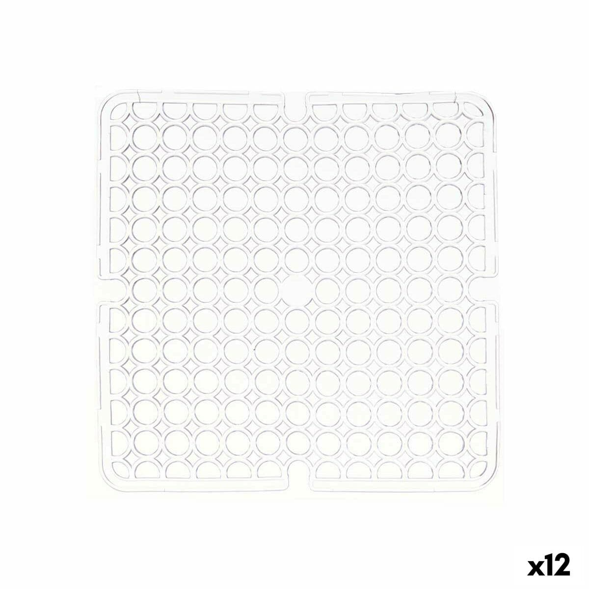 Alfombrilla Antideslizante Kinvara Transparente Plástico 28 x 0,1 x 28 cm 28,5 x 0,1 x 28 cm Fregadero (12 Unidades)