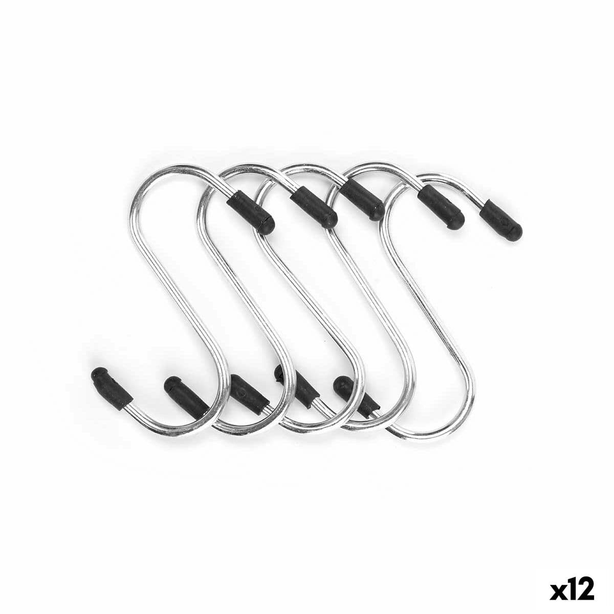 Gancho para colgar Kinvara Plateado Plata Metal 7 cm 10,4 x 18 x 2,5 cm 10,5 x 18 x 2,5 cm Set (12 Unidades)