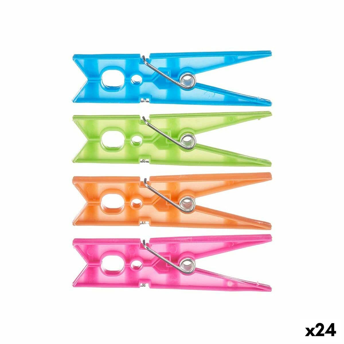 Pinzas para la Ropa Multicolor Plástico 1 x 8 x 8 cm 17 x 8 x 4 cm 13 x 20 x 4 cm 13 x 25 x 4 cm Set 24 Piezas (24 Unidades)