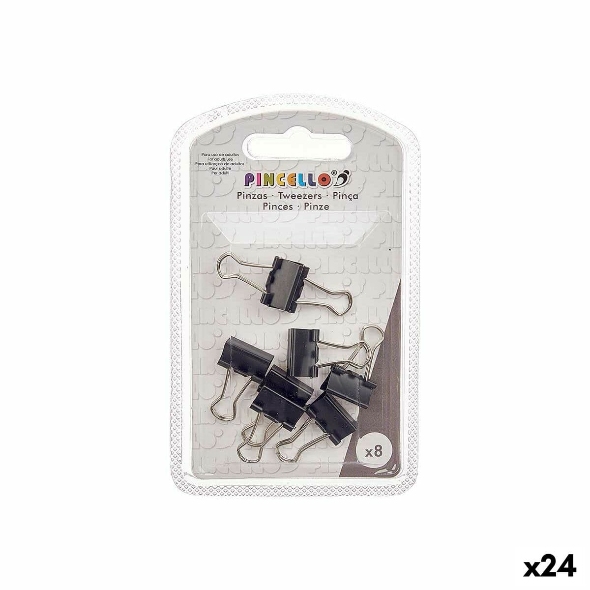 Pinzas Pincello Negro Metal Clip Pequeño (24 Unidades)