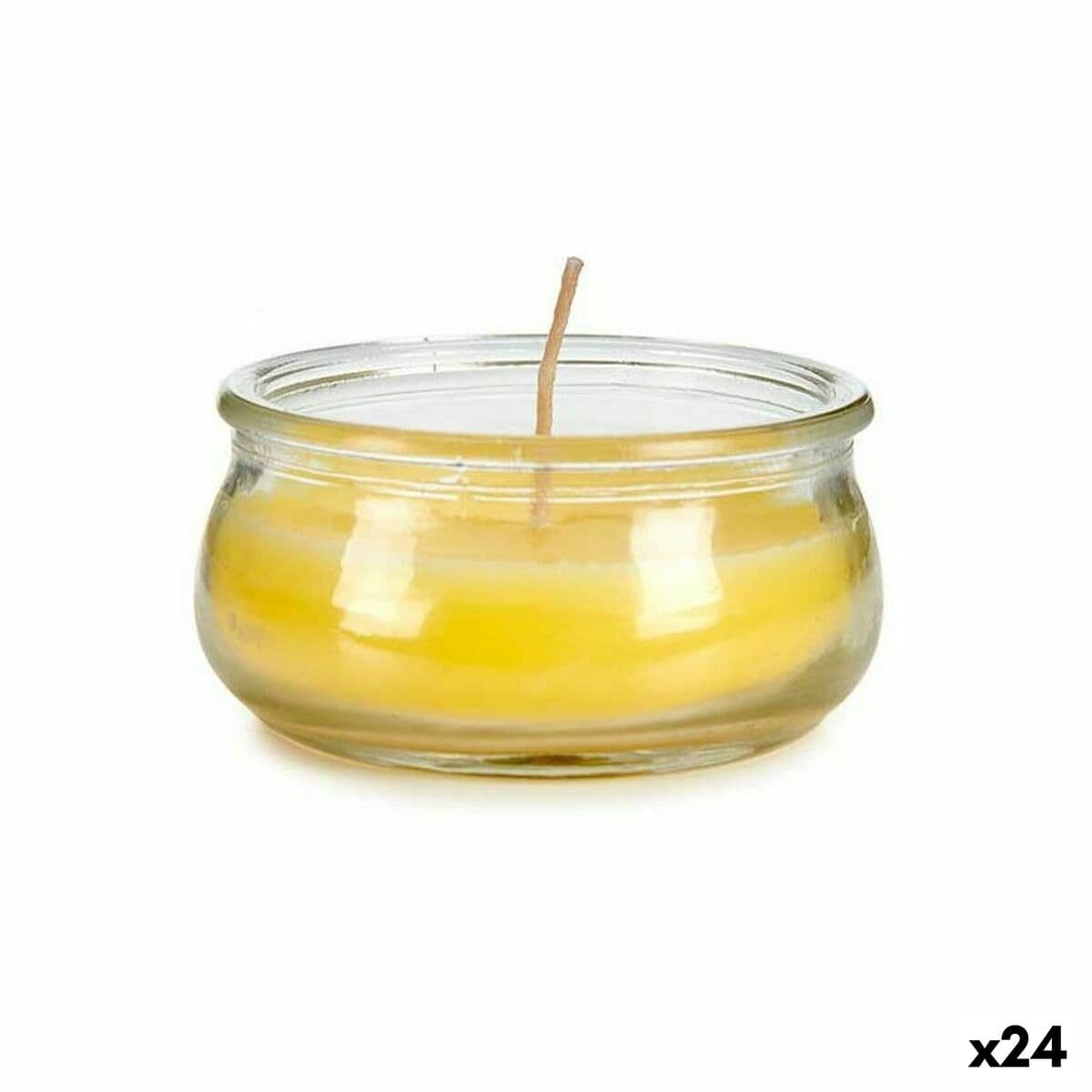 Vela Ibergarden Amarillo Vidrio Cera 7,7 x 4 x 7,7 cm (24 Unidades)