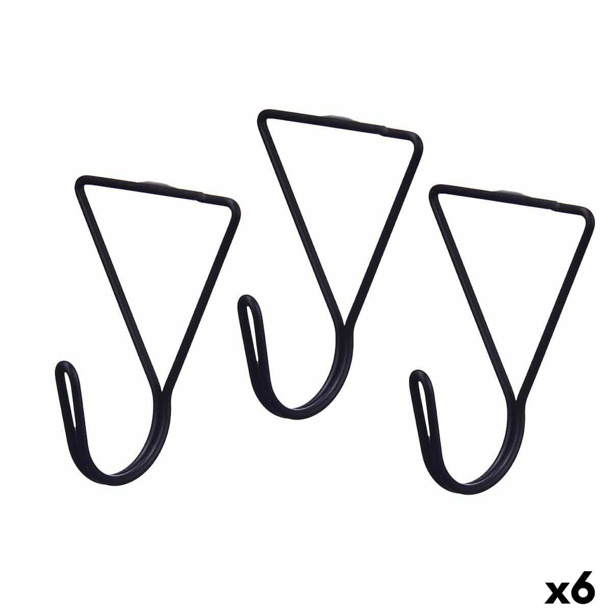 Colgadores Gift Decor Negro Metal Triangular Set 3 Piezas (6 Unidades)
